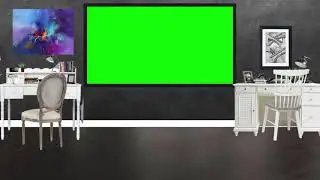 Green screen Room smart TV. free use.