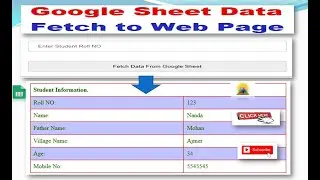 Google Sheet Data search on webpage Google web app script get and Display data from google sheet