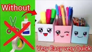 DIY Quick Pen & Paper Holder in 2 Minutes | No Glue, Scissors, or Tape#penholder#viralmyvideo#craft