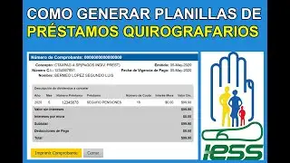 #IESS ✅Como generar Planillas de Préstamos Quirografarios 💥2020 #IESS #BIESS