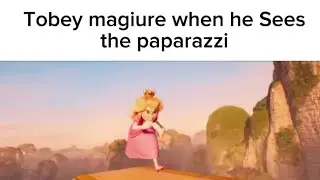 Tobey magiure when he Sees the paparazzi