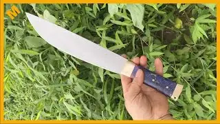 Make a butcher knife with a precious wooden handle