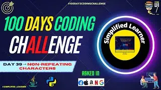 Day #39 | Non-repeating characters in a String | Question asked in Multiple product based company