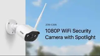 ZOSI C308 1080P WiFi Security Camera, Weatherproof IP66, Works with Alexa,2 Way Audio