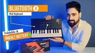 Midiplus Vboard 25 Foldable Bluetooth Midi Keyboard with inbuilt Battery @Musicsikhe