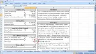 Share Buyback vs. Investment (Excel)