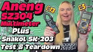Aneng SZ304 Multimeter Review, Test & Teardown!  Plus Snakol SK-201 & SK-203 Clamp Meter Teardown!