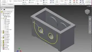 Autodesk Inventor - Extrude - Mirror - Hole - Hole with thread - Pattern - 2D into 3D Modeling