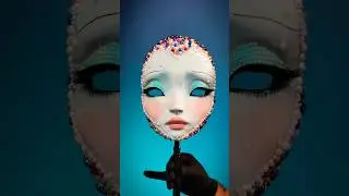 Making a Mermaid Mask 🎭 using​⁠ glasses to film the process #pidgindoll #mermaid