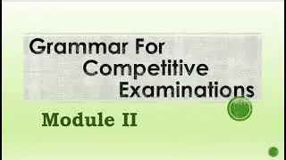 Grammar For Competitive Examinations Part I - Dr. Jayashri Teli