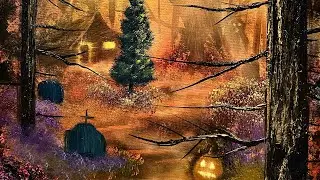 Oil over Acrylic - Halloween Landscape Tutorial with PaintWithJosh