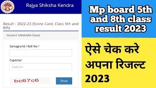 mp board 5th/8th class result 2023 @puneettechnicalgyan85