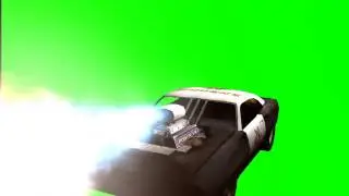 car shooting fire green screen