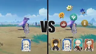 Hydro Traveler Solo VS Full Team Buff Damage Test - Genshin impact