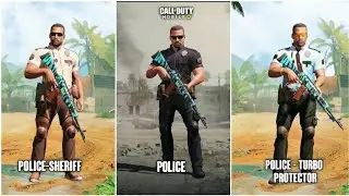 All Police characters comparison - Sheriff,Turbo Protector ,default black CODM
