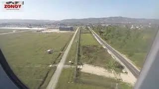 LANDING IN TIRANA ALBANIA FULL PLANE VIEW