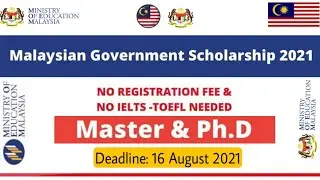 Study Abroad||Government of Malaysia Scholarship for international students Without IELTS|