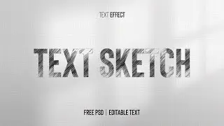 Pencil Sketch Text Effect Photoshop Tutorial | Bangla Tutorial | Free Template