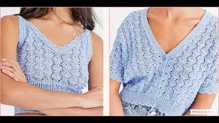 Обалденный ажурный узор для топа, летней кофты, майки..