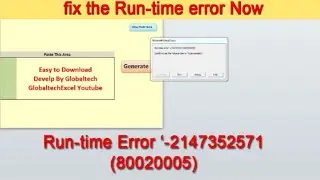 How to fix run-time error '-2147352571 (80020005)|How to fix Error Excel VBA