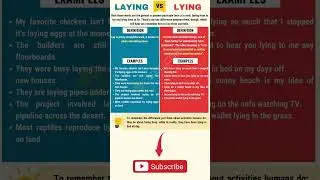 Learn English Vocabulary - Laying vs Lying 