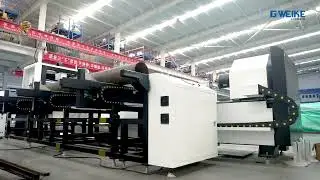 Gweike GKS6036T3L60S three-chuck pipe cutting machine + GKS-TS6005 automatic feeding machine