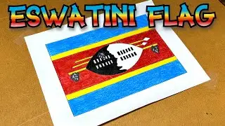 Eswatini Flag Drawing 🇸🇿