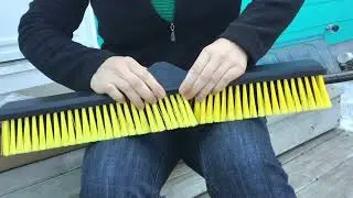 Yocada Push Broom Brush 24" Stiff Bristles Heavy-Duty Unboxing and Demonstration with Review