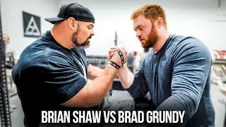 BRIAN SHAW VS BRAD GRUNDY ARM WRESTLING PRACTICE