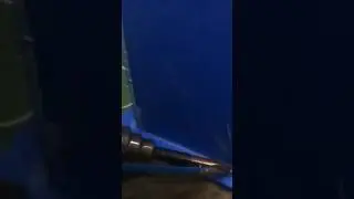 Процесс пайки бассейна феном из полипропилена. 