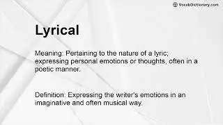 Lyrical Meaning