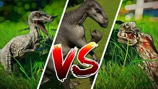 Jurassic World Evolution | Velociraptor and Dilophosaurus against Iguanodon | Battle of dinosaur