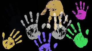Color Hand Prints on Black - use Dark Luma Key