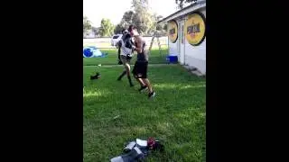 Me(tom the asian) vs Kenny(black) boxing gloves