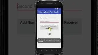 Sending Data  and Obtaining Result from the Broadcast receiver Example Code