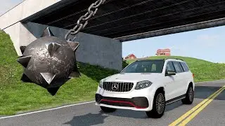 Cars vs Giant Flail – BeamNG.Drive
