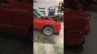 F80 brakes on e30 m3, 17 inch wheel!! #bmw #e30 #e30m3 #mpower