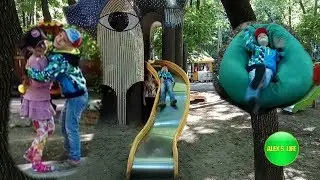 Парк Пушкина Киев видео для детей Голова Великана