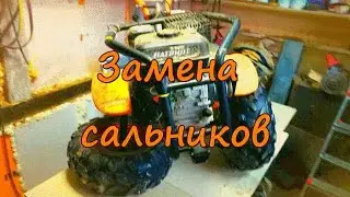 Replacing the gearbox oil seals of the Patriot Ural walk-behind tractor.