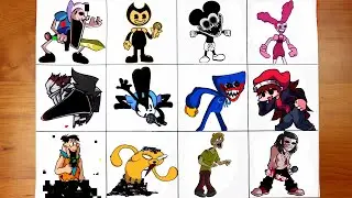 Drawing Friday Night Funkin' MOD characters part 1