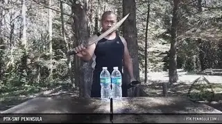 Ginunting sword cutting water bottles [Slo-Mo]_04: Pekiti-Tirsia Kali [PTK-SMF]