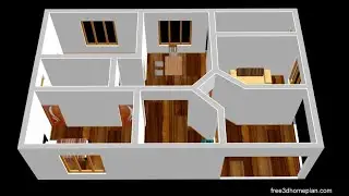 Small House design Plan 8 x 12m 2 Bedroom with American Kitchen 2020
