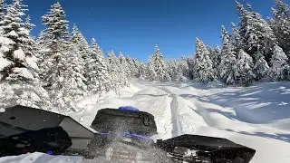 Yamaha 450f chases BUILT 300 2 stroke! Timbersled Riot 3 Pro on both!