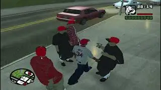 GTA San Andreas CJ kicking it with Nortenos in San Franciso