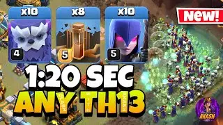 Th13 Yeti Witch Attack With 8 Earthquake Spell !! Best Th13 Attack Strategy in Clash of Clans 🔥