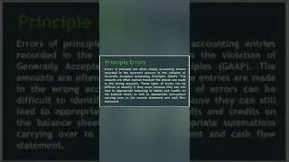 Basics of Accounting/Errors of Principle