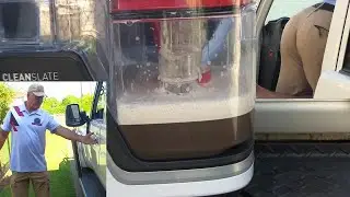 Cleaning the Front Carpet in Benno's Landcruiser