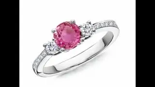 Gemstone Jewelry by Angara| Oval & Round Pink Sapphire Three Stone Ring | Angara Jewelry| Angara.com