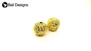 18K Gold Overlay Bali Bead BG-261-14MM