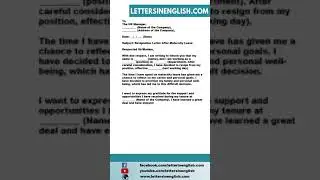 Resignation Letter After Maternity Leave - How to Write a Post-Maternity Leave Resignation Letter